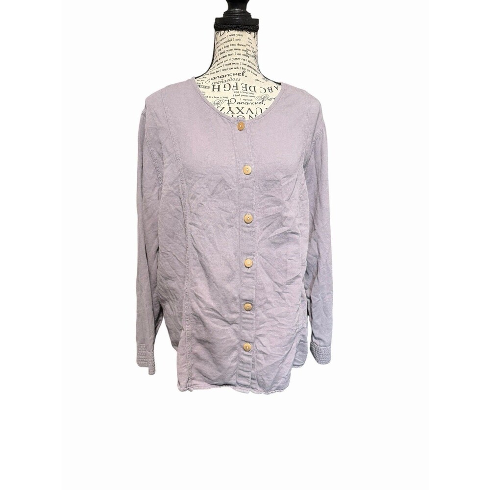 Iridium Lagenlook Jacket Medium Lavender Shacket Cotton Minimalist Travel Beach